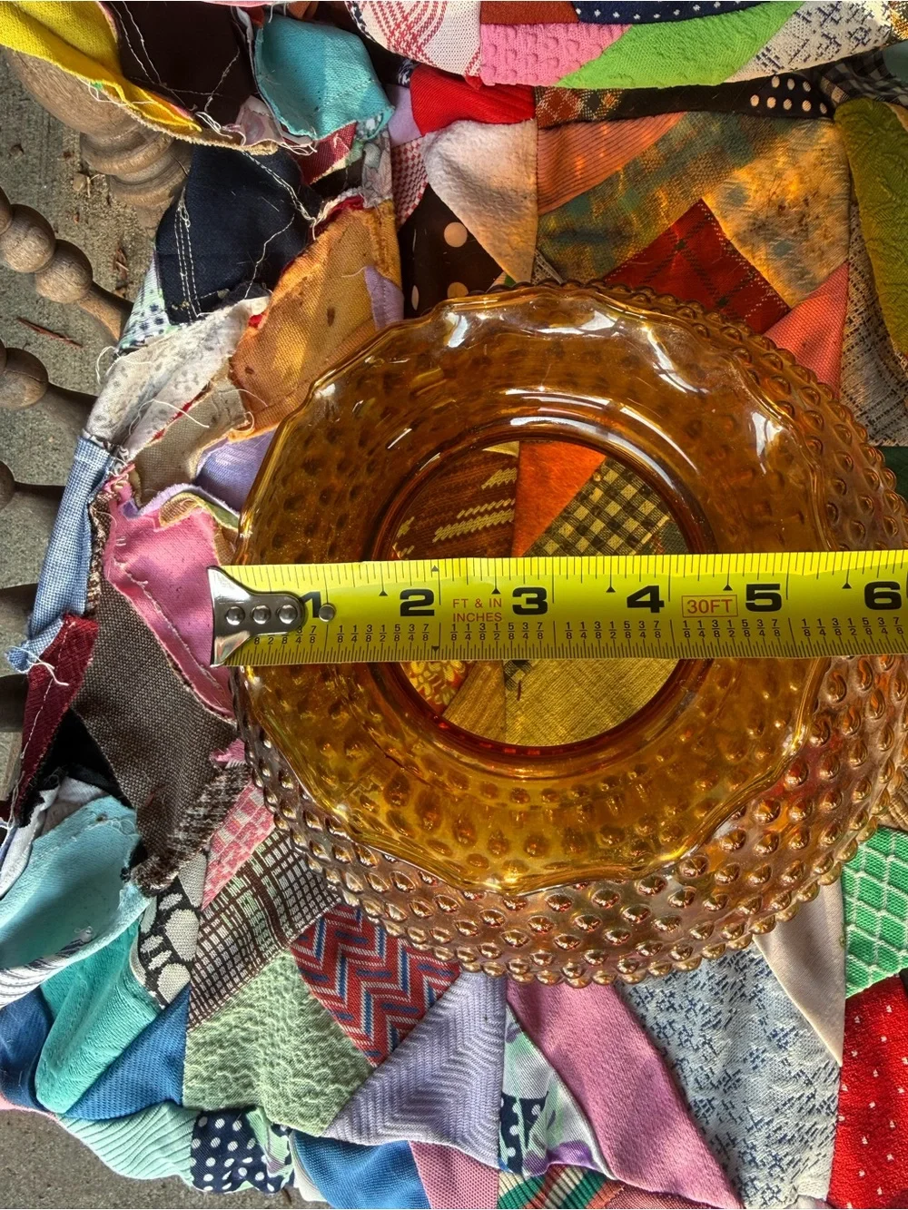 Fenton Amber Hobnail Glass Lantern Shade